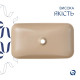 Раковина накладна Qtap Tern, Beige, прямокутна, з донним клапаном QTTER188SB49790