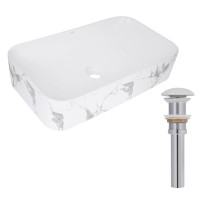 Раковина накладна Qtap Tern, Marble, прямокутна, з донним клапаном QTTER188MR49791