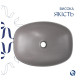 Раковина накладна Qtap Cardinal, Stone grey, прямокутна, з донним клапаном QTCAR188SG49824