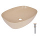 Раковина накладная Qtap Cardinal, Beige, прямоугольная, с донным клапаном QTCAR188SB49825