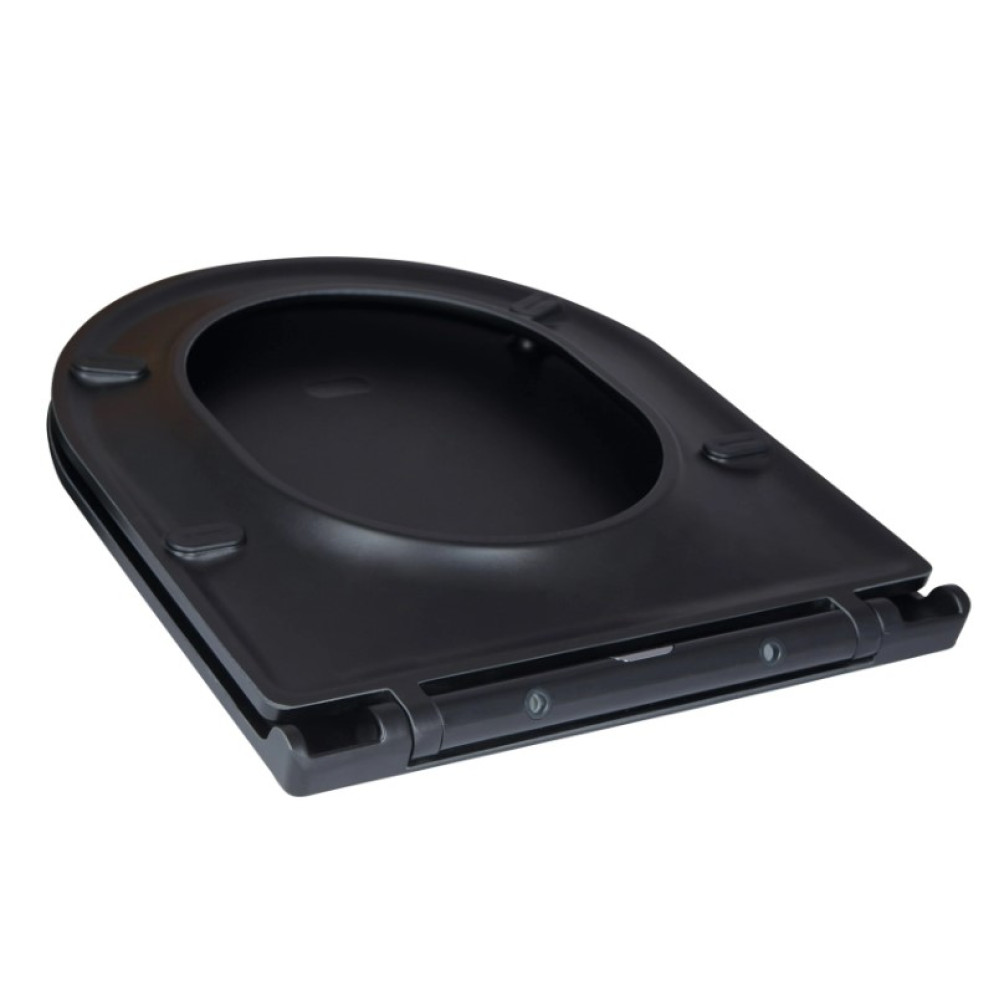 Сидения для унитаза Qtap Robin Matt Black с микролифтом Slim Duroplast, Quick Release QT99HY2411MB