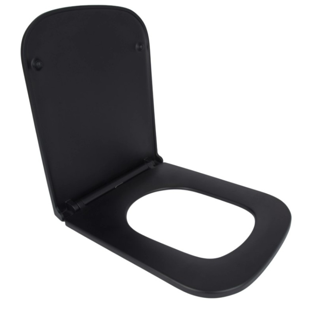 Сидения для унитаза Qtap Tern Matt Black с микролифтом Slim Duroplast, Quick Release QT99HY2322MB