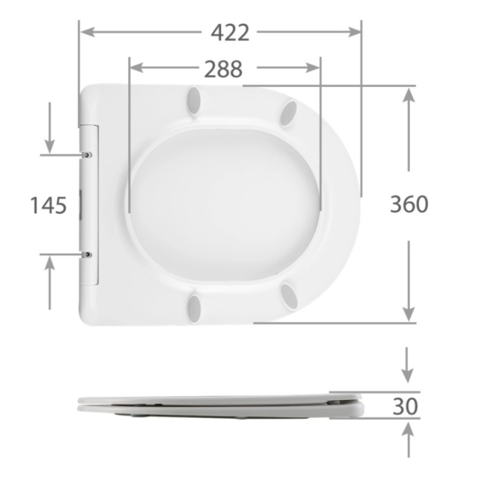 Сидения для унитаза Qtap (Taurus 490) с микролифтом, Slim Duroplast, Quick Release QTSC179W49383