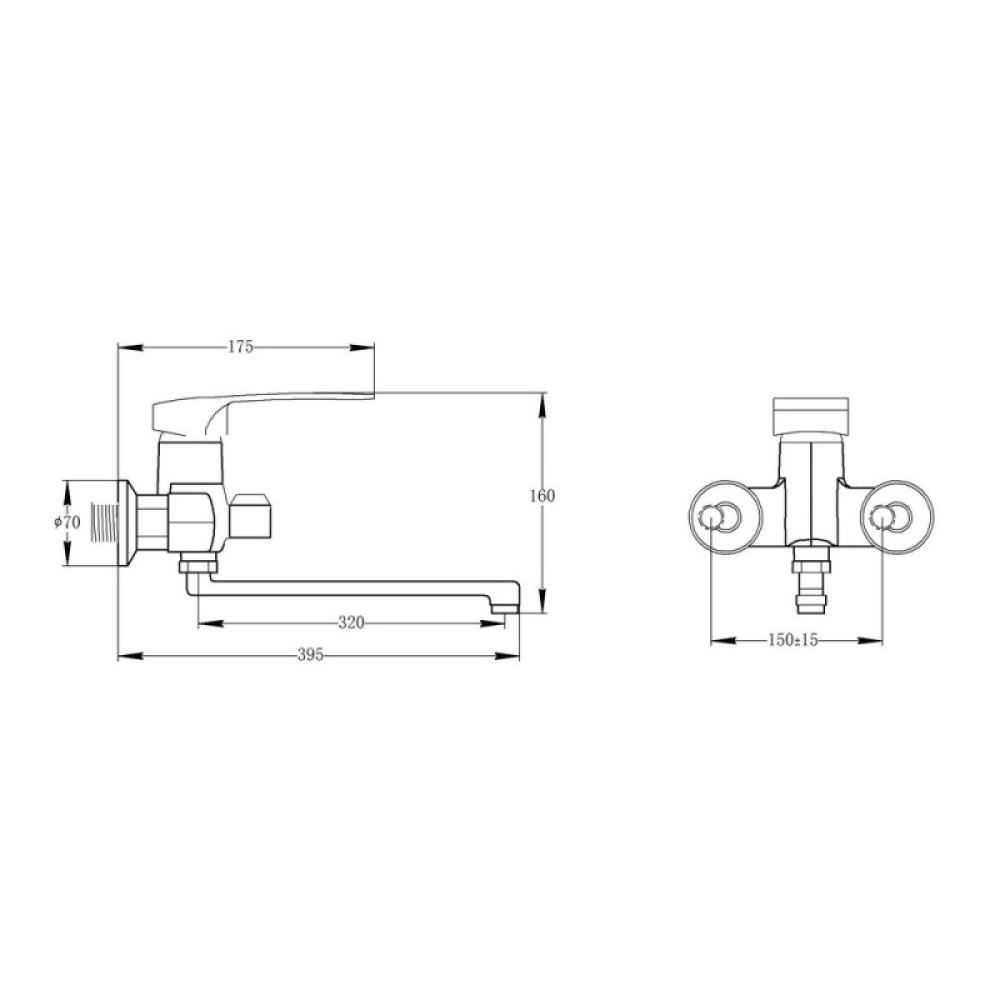 Змішувач для ванни Q-tap Hansberg CRM 005 NEW