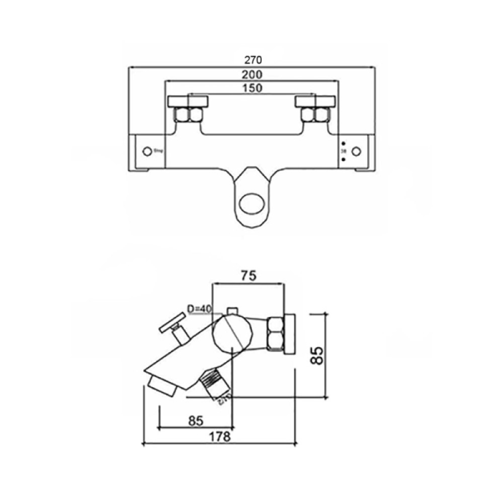Змішувач для ванни Q-tap Inspai-Therm CRM T300600