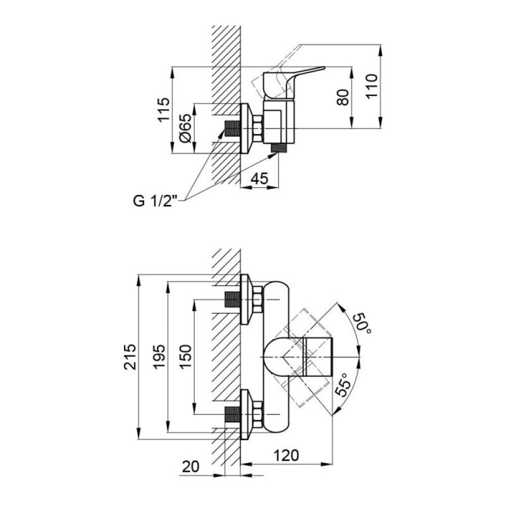 Змішувач для душа Qtap Javornik 4014107C