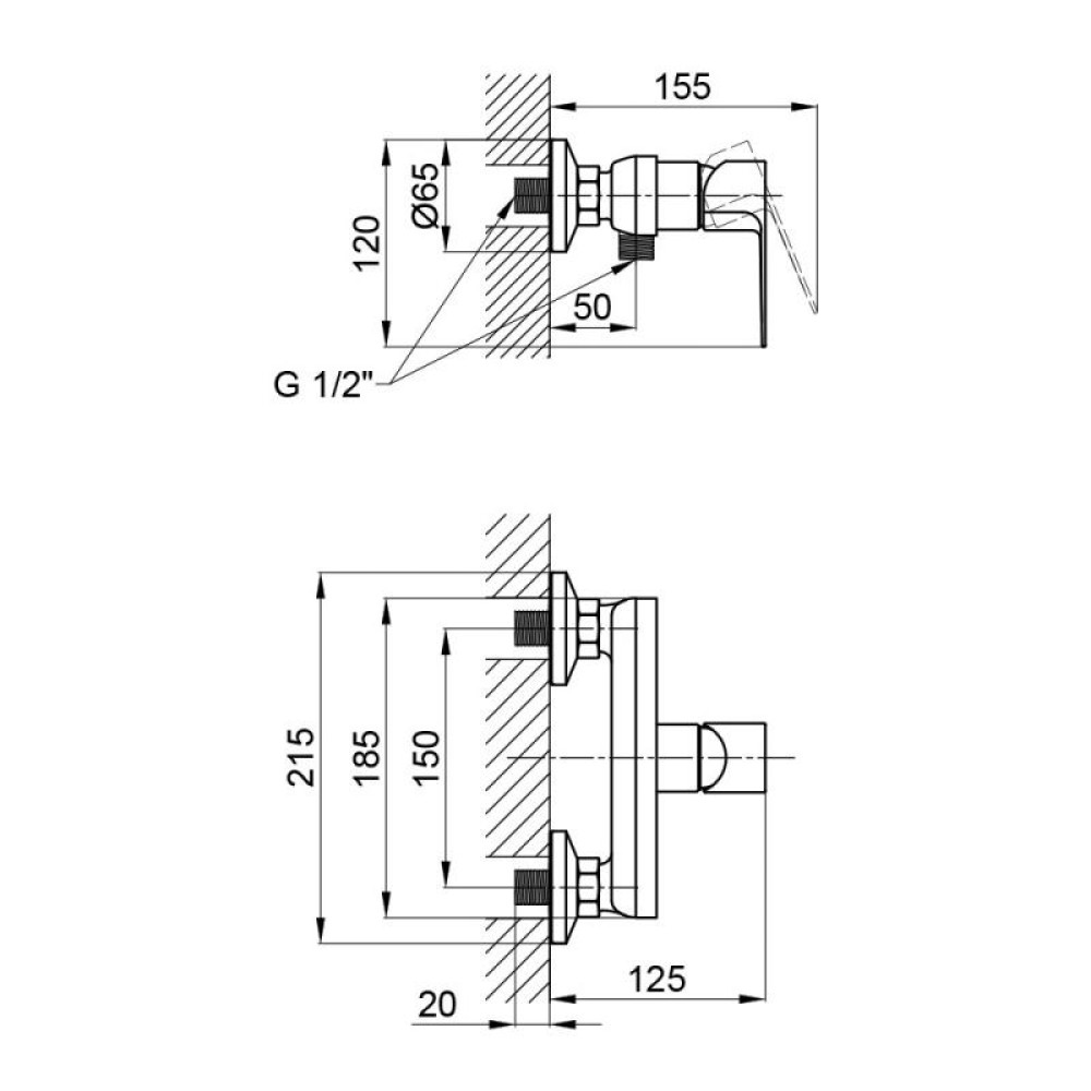 Змішувач для душа Qtap Planice 4015107C