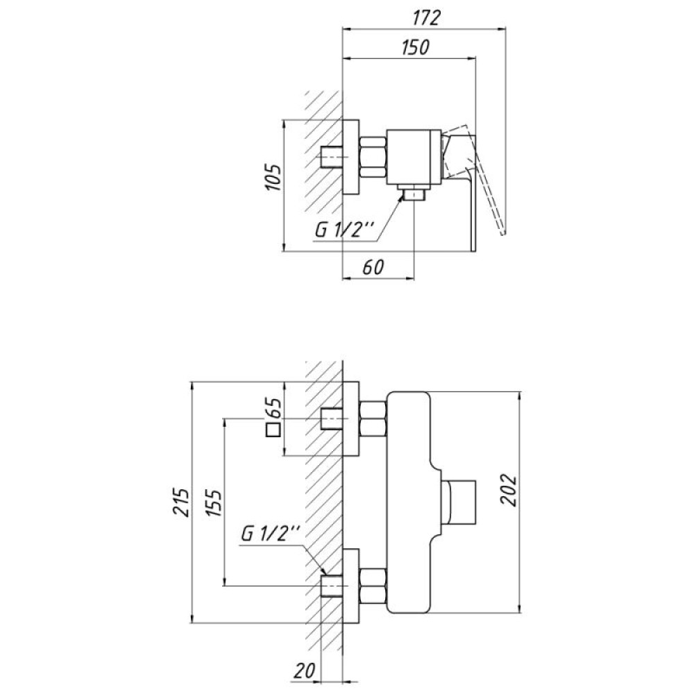 Змішувач для душа Qtap Namesti 4025102C