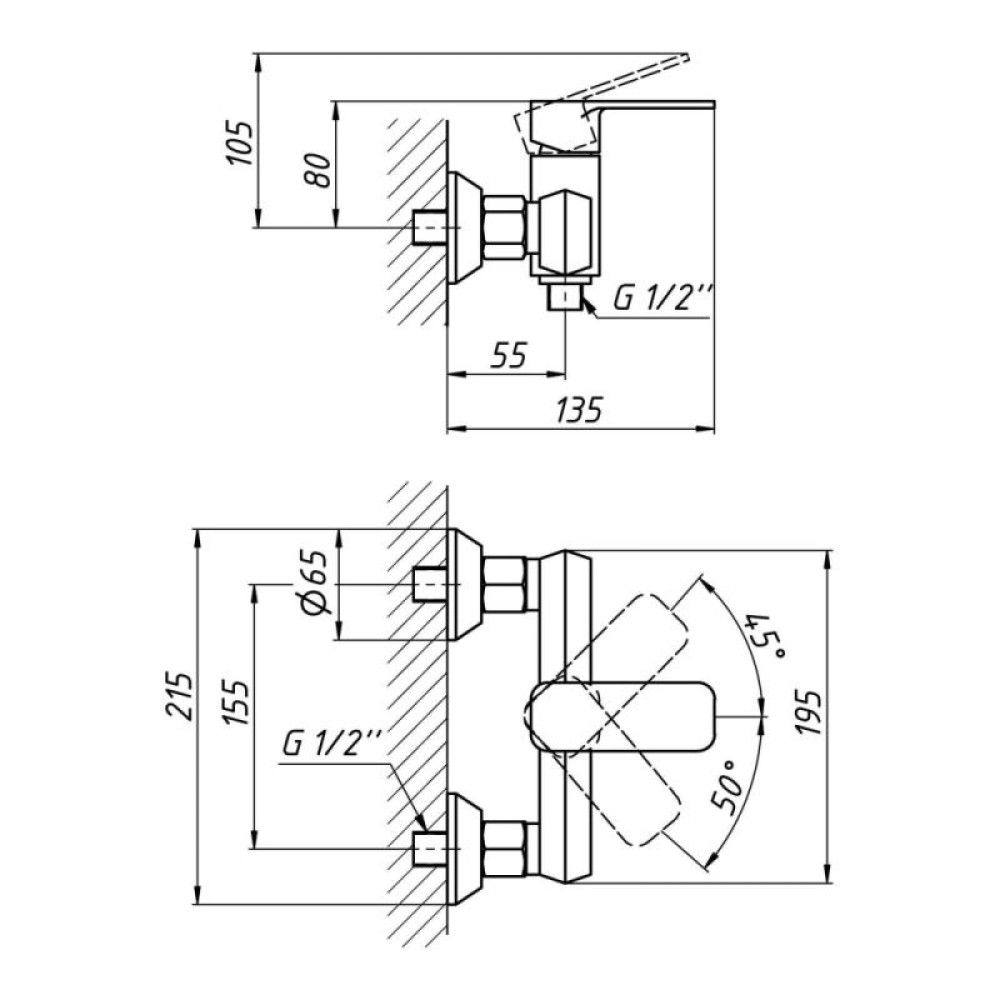 Змішувач для душа Qtap Pivonka 4013102C