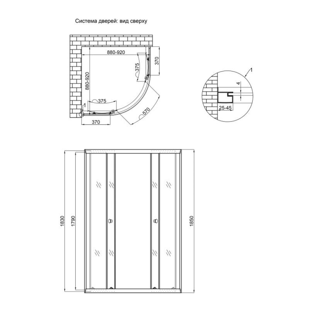 Душова кабіна Lidz Latwa SC90x90.SAT.LOW.GR LLSC9090SATLOWGR2