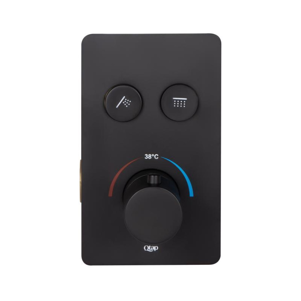 Змішувач для душу Qtap Votice термостатичний прихованого монтажу QTVOT6442T105NKB Black Matt