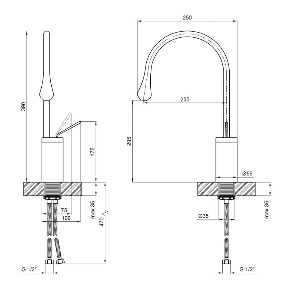 Змішувач для раковини Qtap Virgo 1066H103C