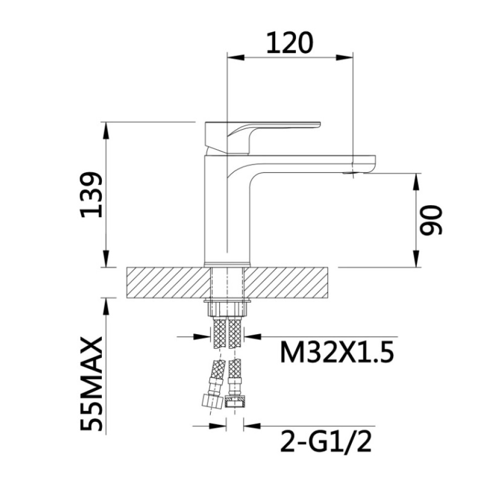 Змішувач для раковини Qtap Jay, Chrome/White (k35) QTJAY270CRW45551