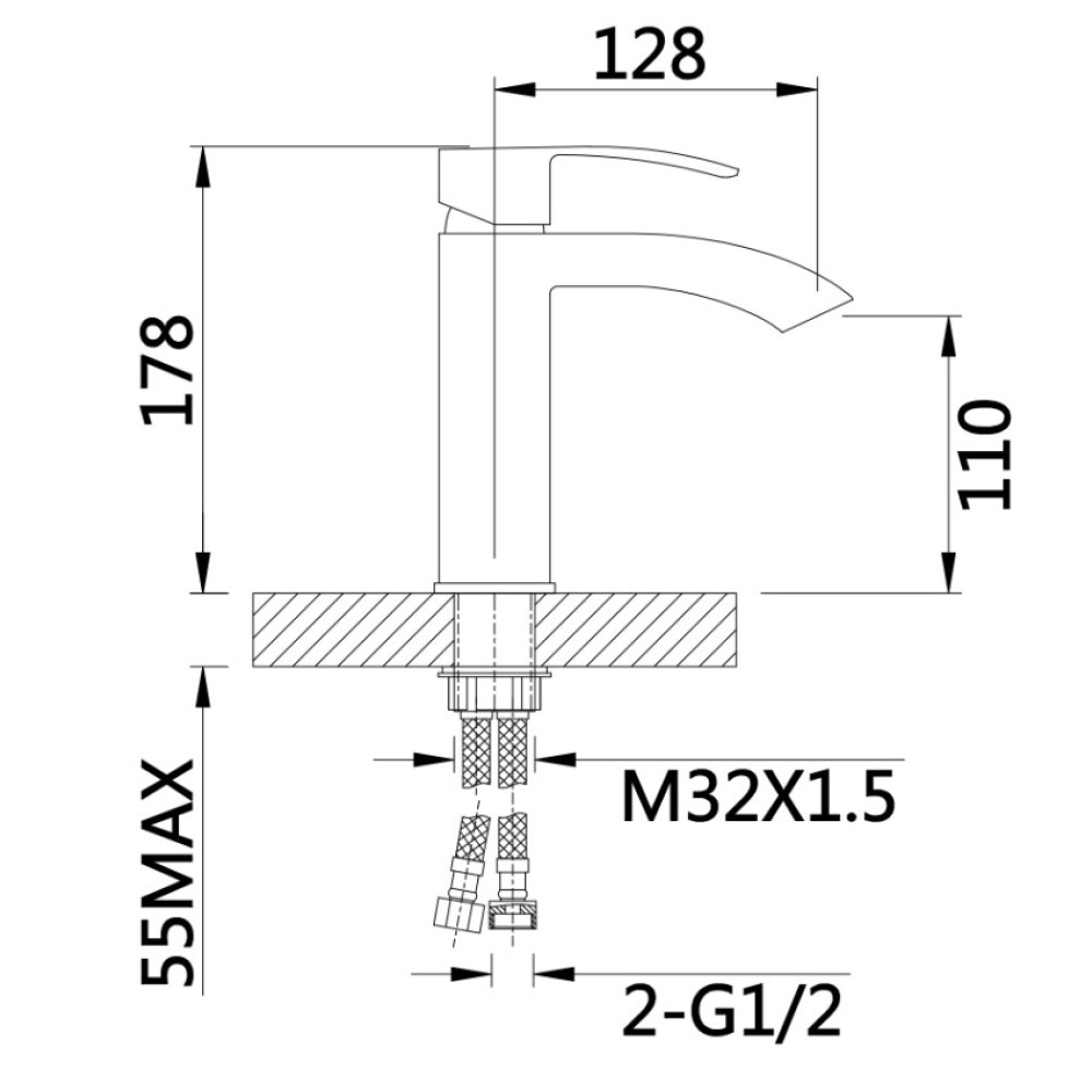 Змішувач для раковини Qtap Swan Cascada, Chrome (k35) QTSWA270CRM45564