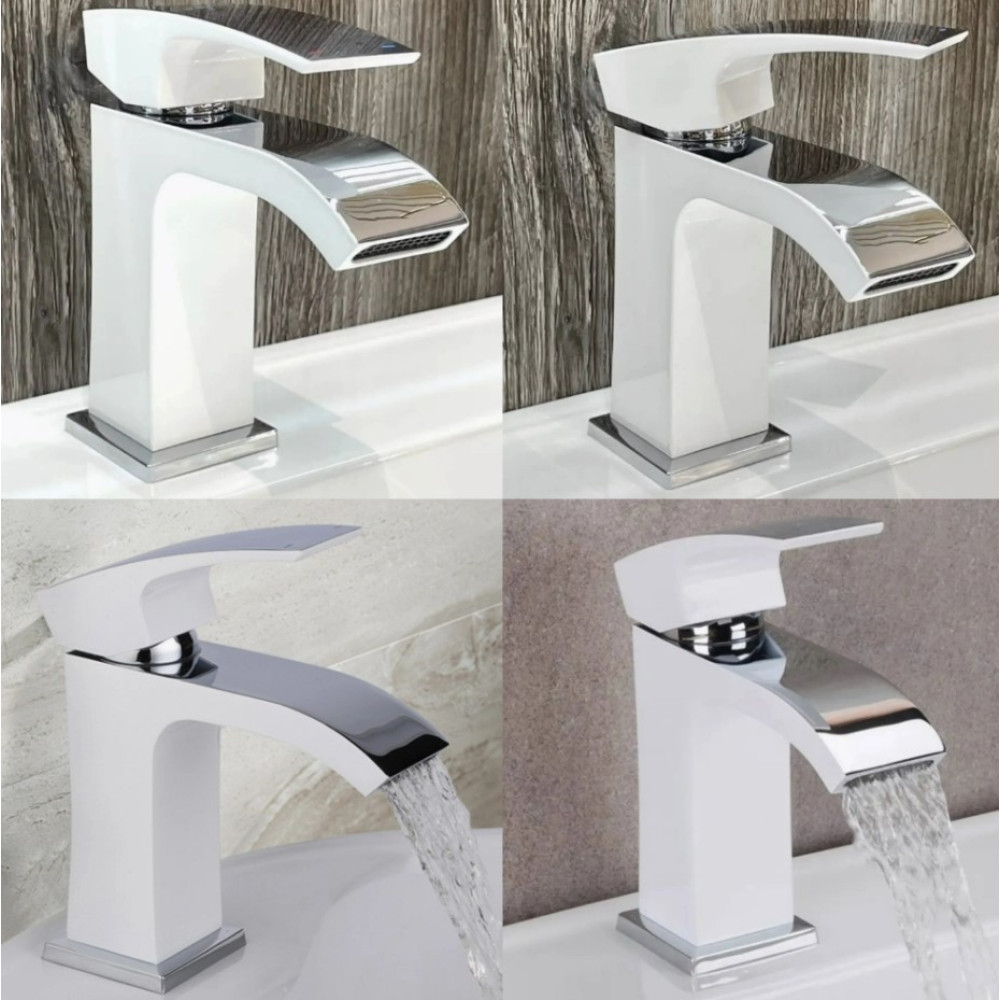 Змішувач для раковини Qtap Swan Cascada, Chrome/White (k35) QTSWA270CRW45568