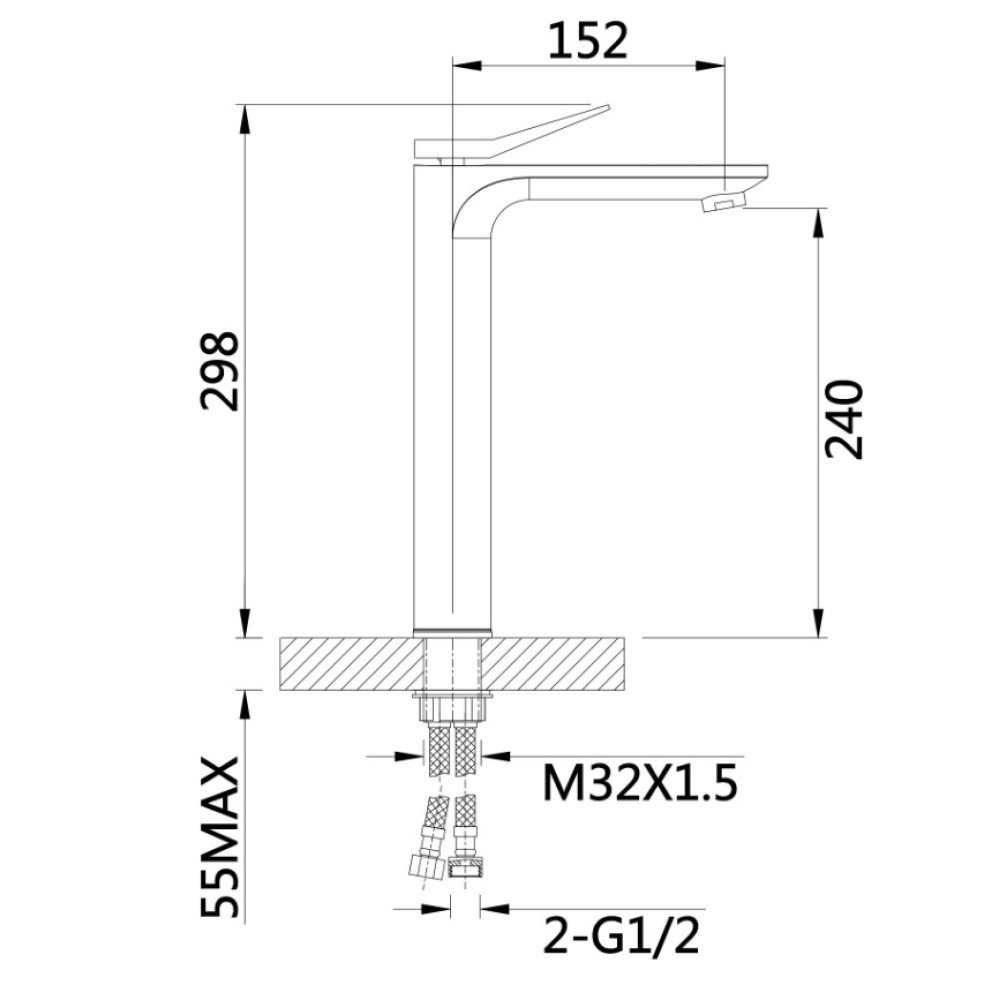 Змішувач для раковини Qtap Presto QTPRE269GRP45582 Graphite