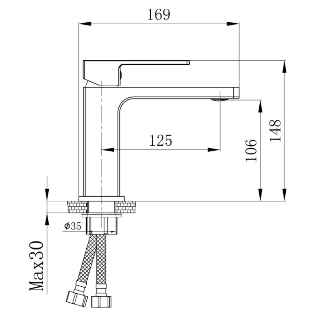 Змішувач для раковини Qtap Gemini QTGEM270CRW45675 Chrome/White