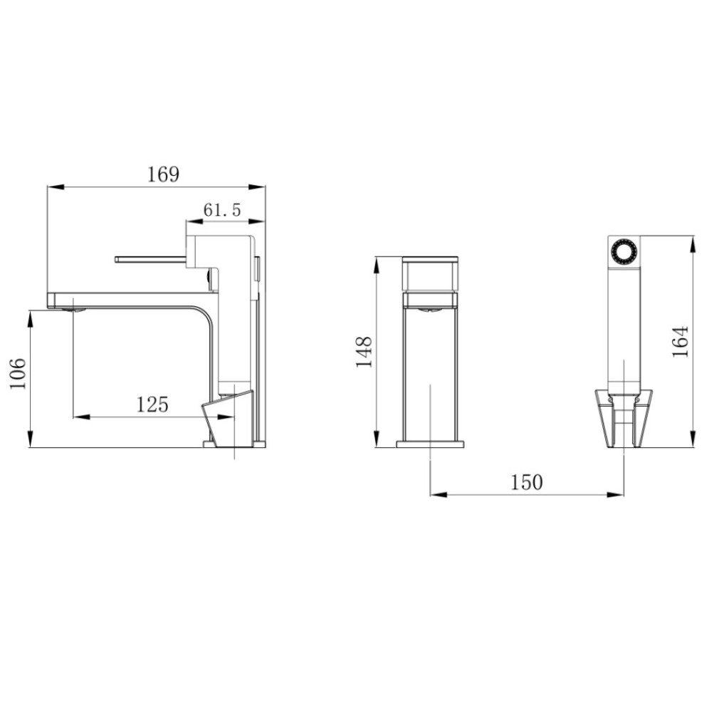Змішувач для раковини Qtap Gemini (з гігієнічним душем) QTGEM272BLM45690 Black Matt