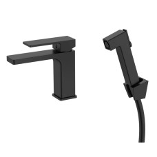Смеситель для раковины Qtap Gemini (с гигиеническим душем) QTGEM272BLM45690 Black Matt