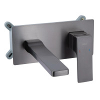Змішувач для раковини Qtap прихованого монтажу Gemini, Gunmetal Black PVD (k35) QTGEM273GMB45695
