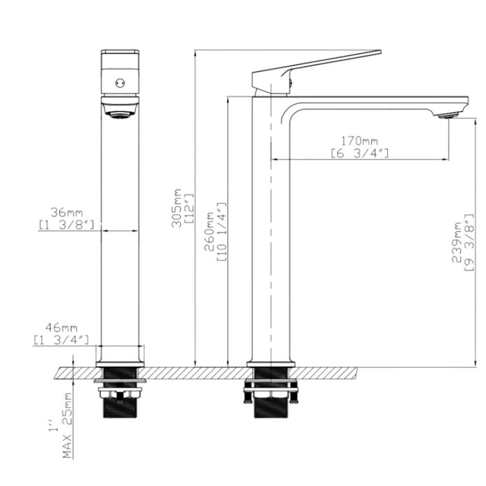 Змішувач для раковини Qtap Capricorn Chrome QTCAP1060H102C48220