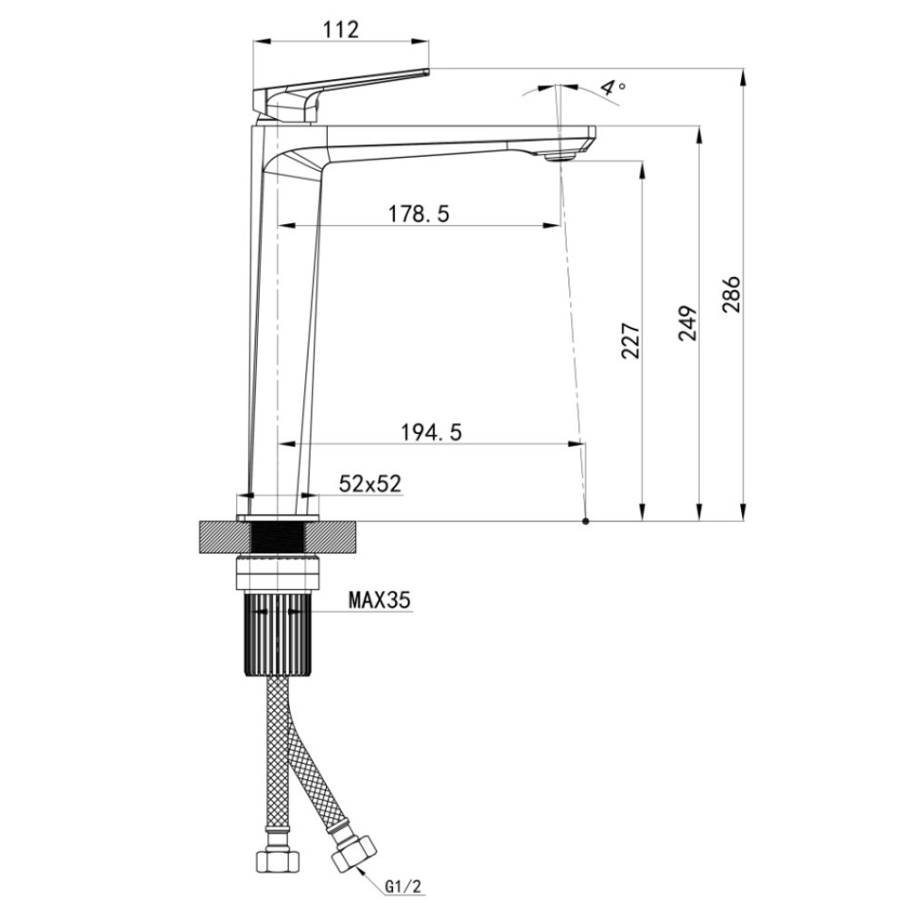 Змішувач для раковини Qtap Crow Chrome QTCRO269CRM48645