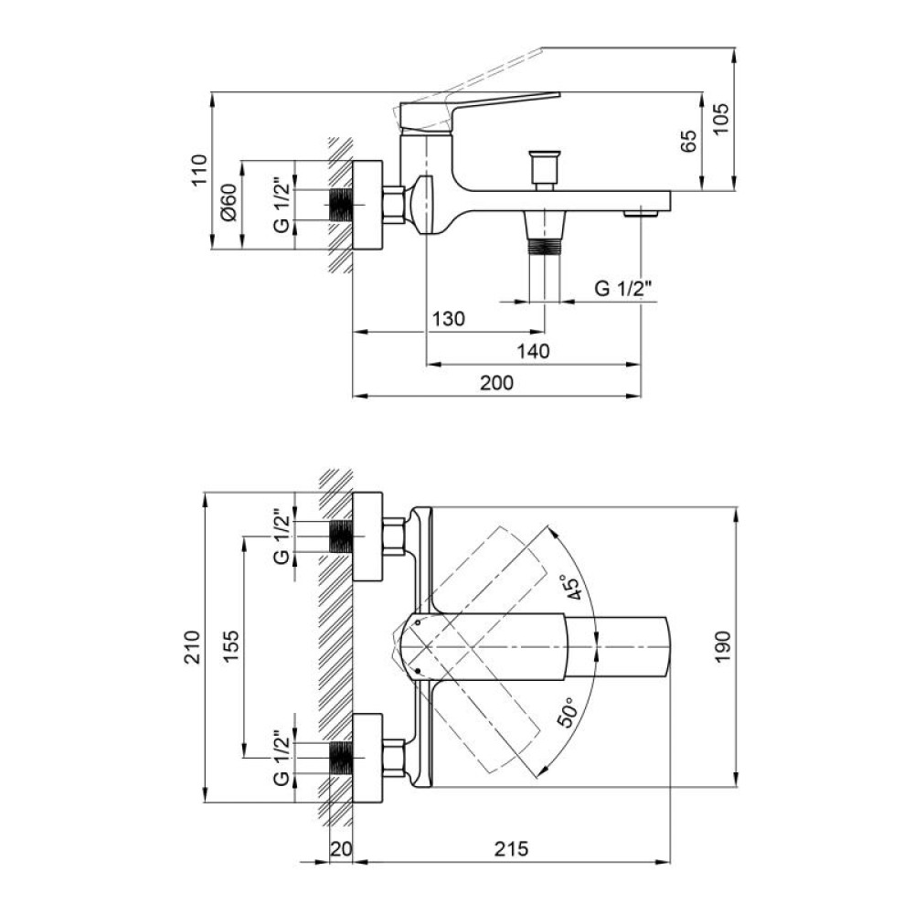 Змішувач для ванни Q-tap Slavonice 3042103DC