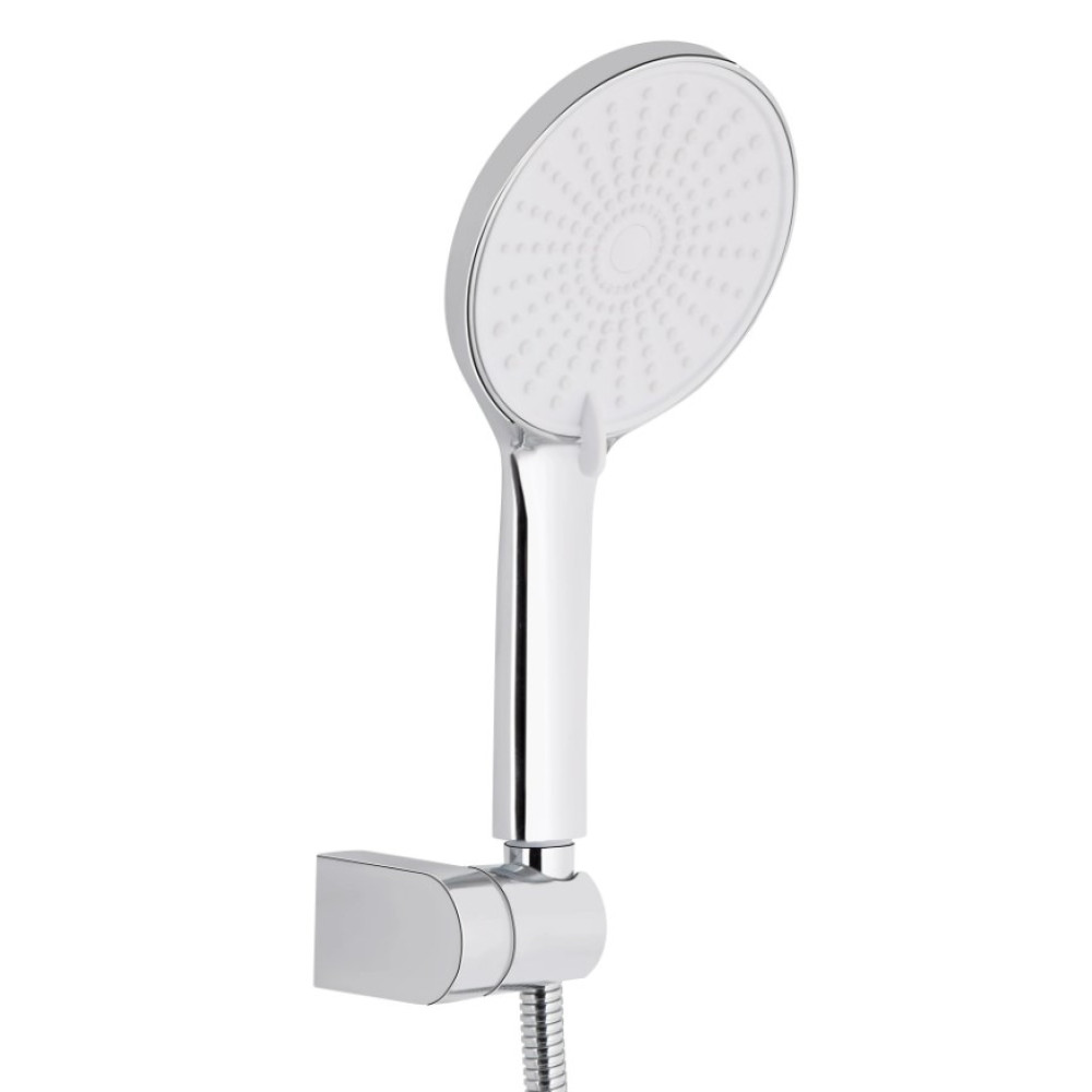 Змішувач для ванни Qtap Jay, Chrome/White (k35) з душовим гарнітуром QTJAY2601CRW45552
