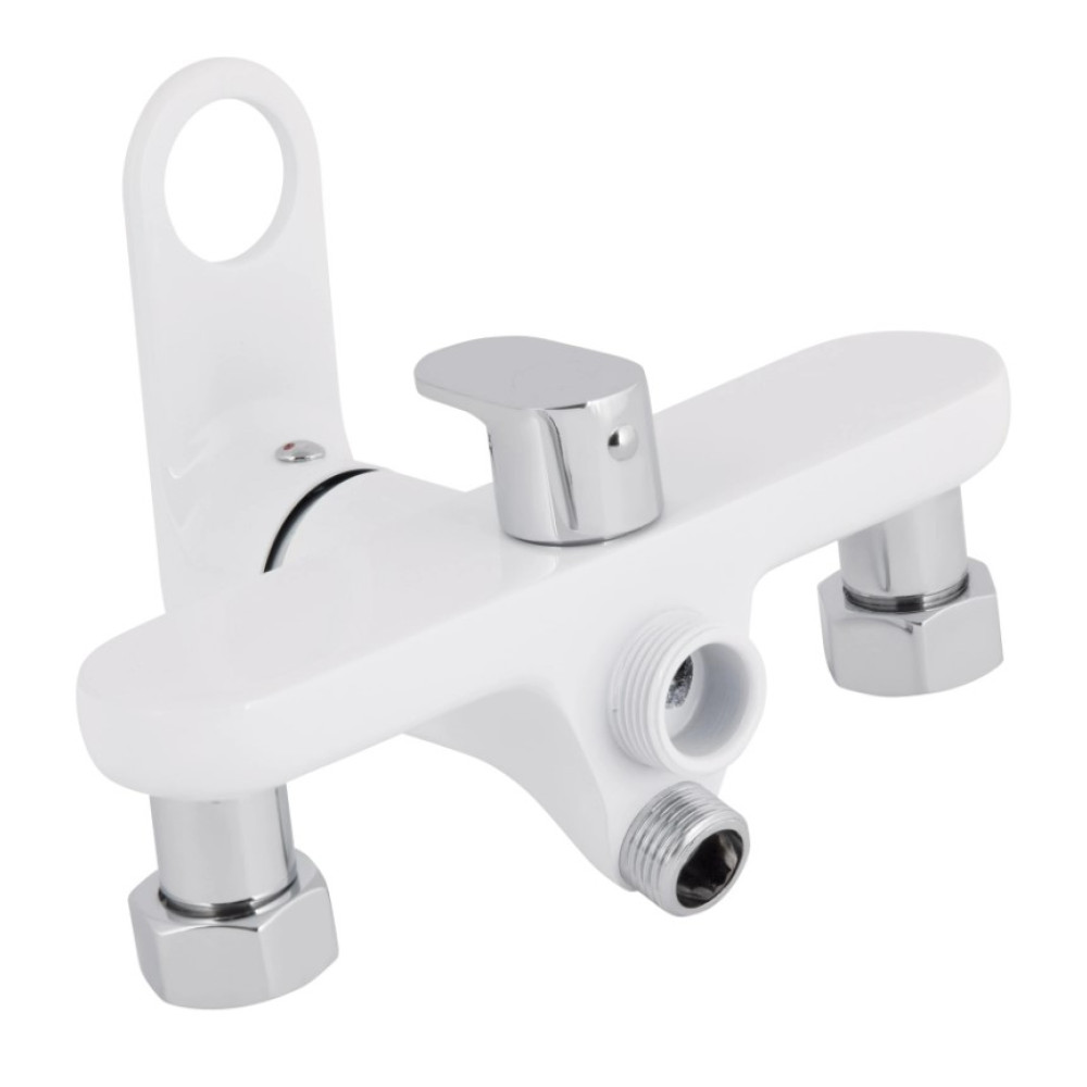 Змішувач для ванни Qtap Jay, Chrome/White (k35) з душовим гарнітуром QTJAY2601CRW45552
