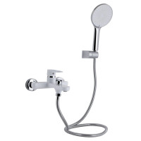 Змішувач для ванни Qtap Jay, Chrome/White (k35) з душовим гарнітуром QTJAY259CRW45553