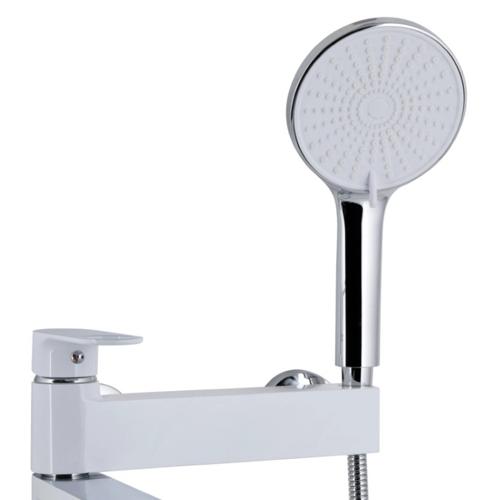 Змішувач для ванни Qtap Jay, Chrome/White (k35) з душовим гарнітуром QTJAY260CRW45554