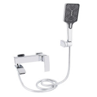 Смеситель для ванны Qtap Swan Cascada, Chrome (k35) с душевым гарнитуром QTSWA260CRM45565