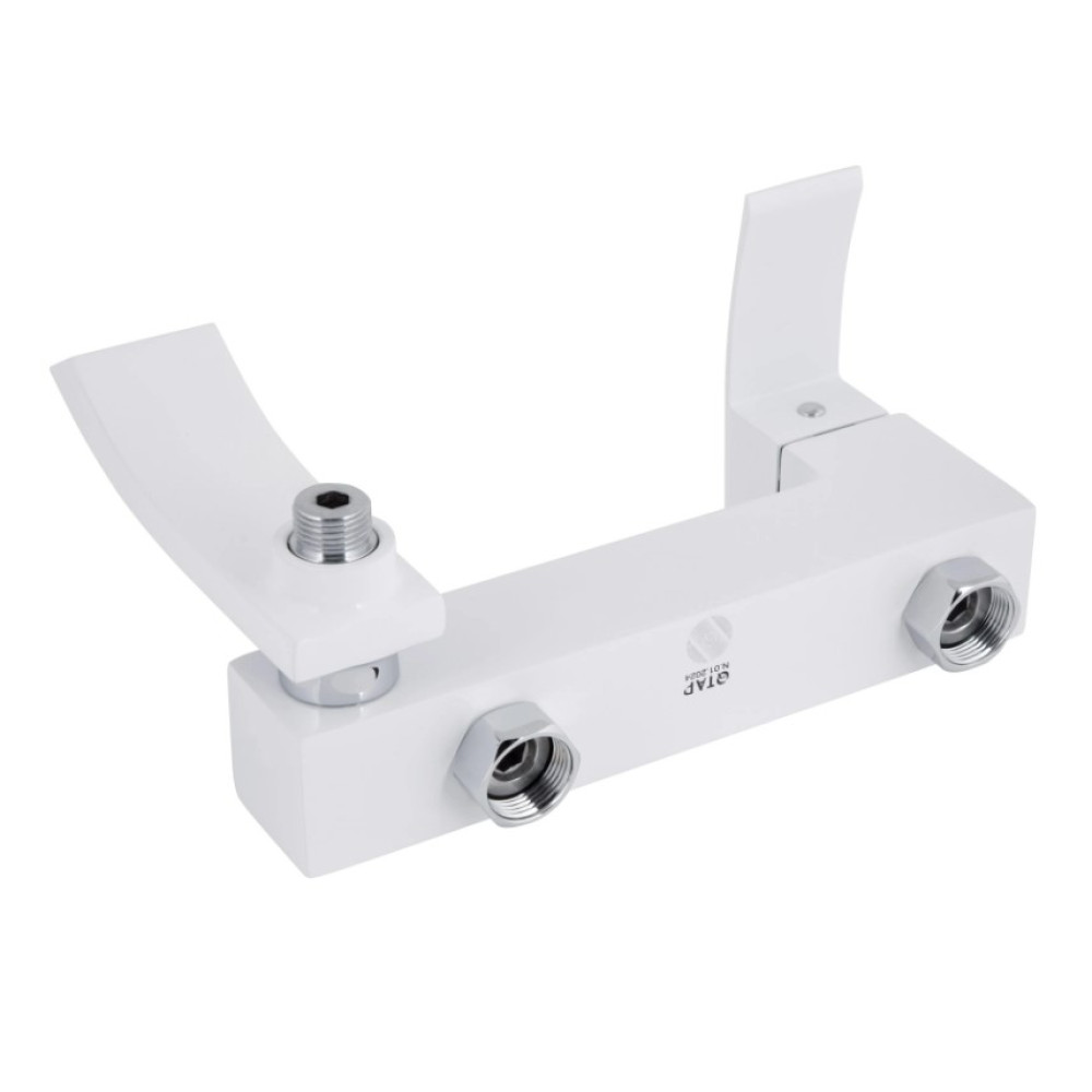 Змішувач для ванни Qtap Swan Cascada, Chrome/White (k35) з душовим гарнітуром QTSWA260CRW45569