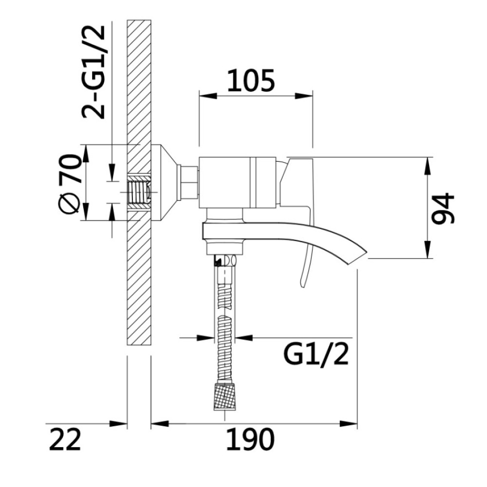 Змішувач для ванни Qtap Swan Cascada, Chrome/White (k35) з душовим гарнітуром QTSWA260CRW45569