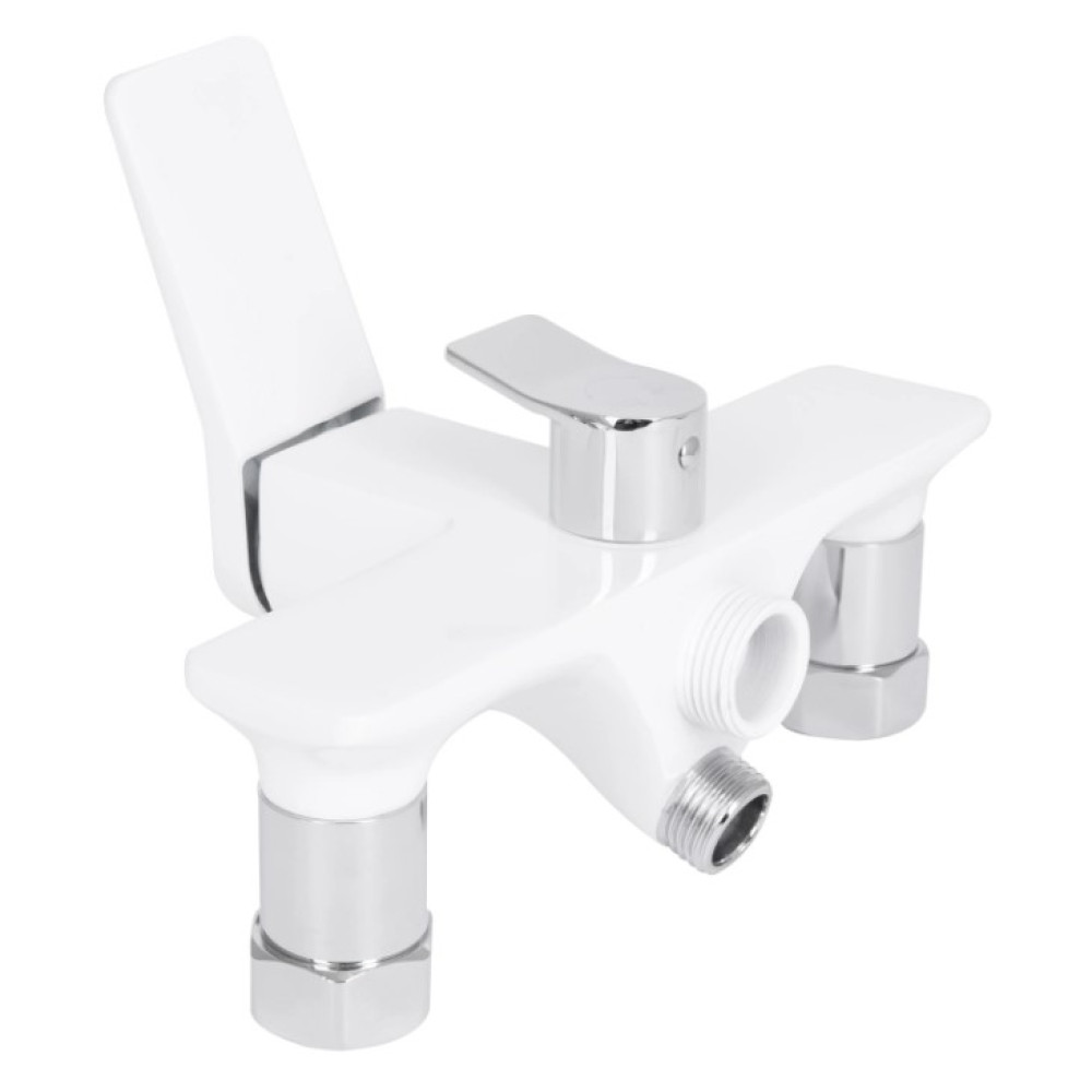 Смеситель для ванной Qtap Presto с душевым гарнитуром Chrome/White QTPRE2601CRW45578