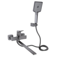 Смеситель для ванной Qtap Presto с душевым гарнитуром Graphite QTPRE2601GRP45583