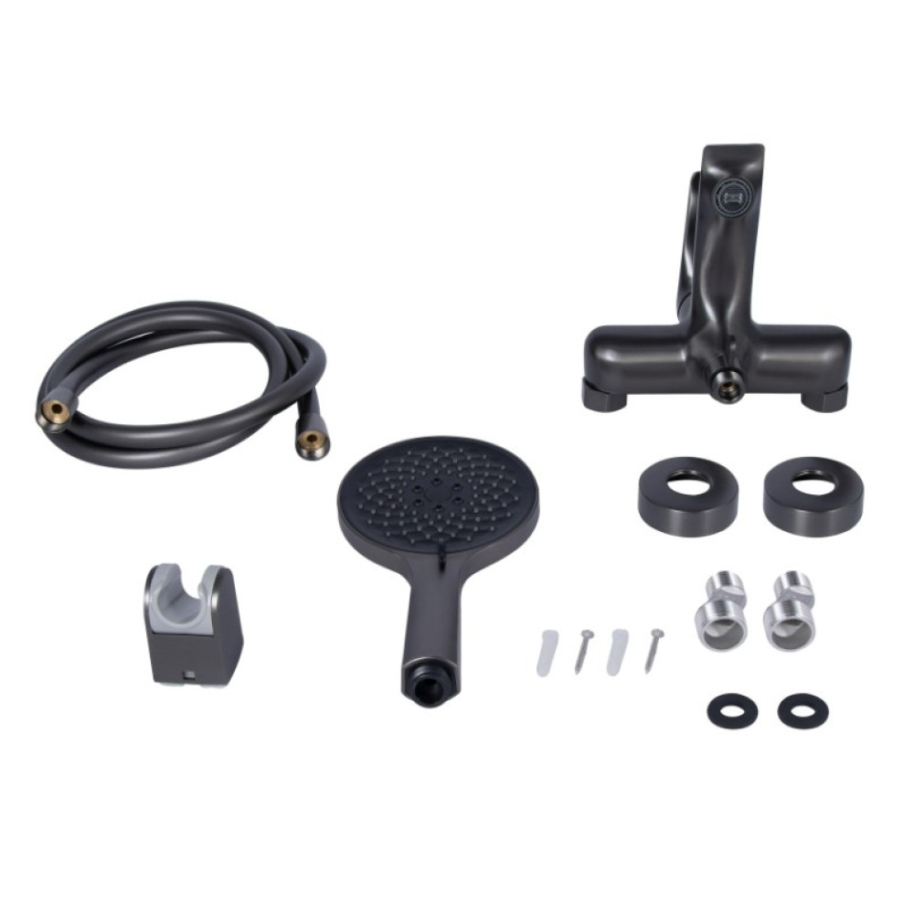 Змішувач для ванни Qtap Vlasta New QTVLA259GMB45643 Gunmetal Black PVD