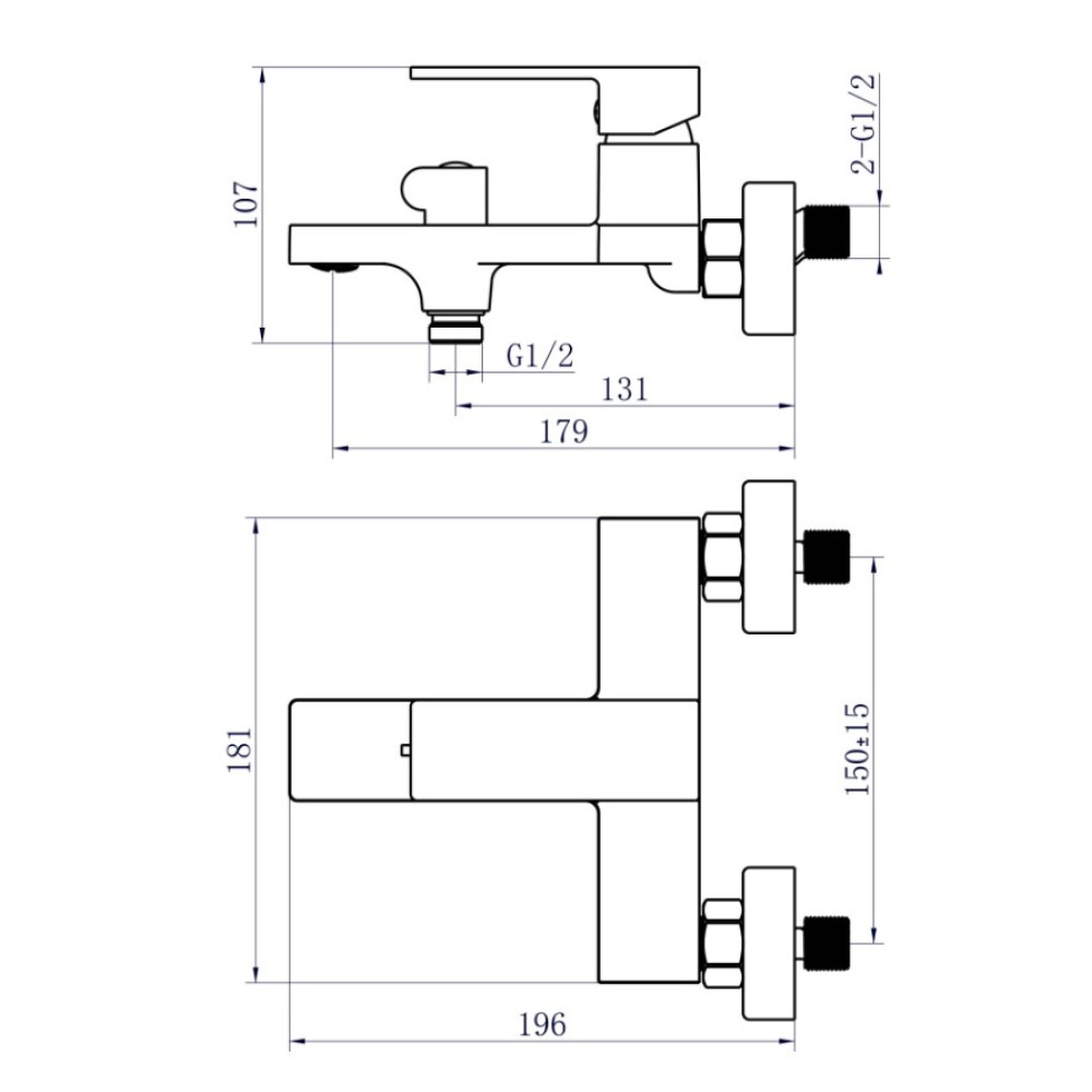 Змішувач для ванни Qtap Gemini QTGEM259CRW45683 Chrome/White
