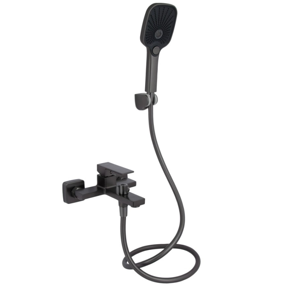 Змішувач для ванни Qtap Gemini QTGEM259GMB45684 Gunmetal Black PVD