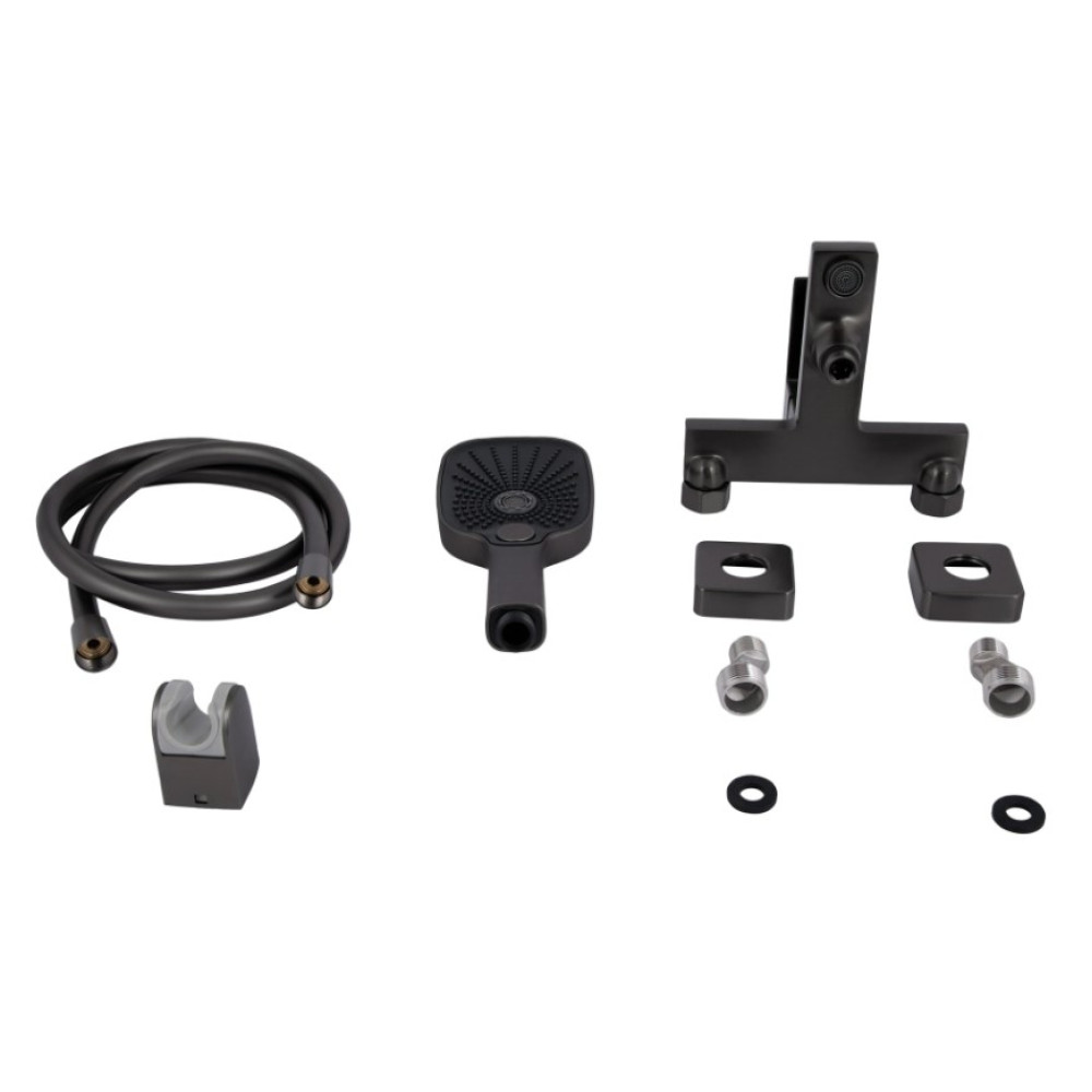 Змішувач для ванни Qtap Gemini QTGEM259GMB45684 Gunmetal Black PVD