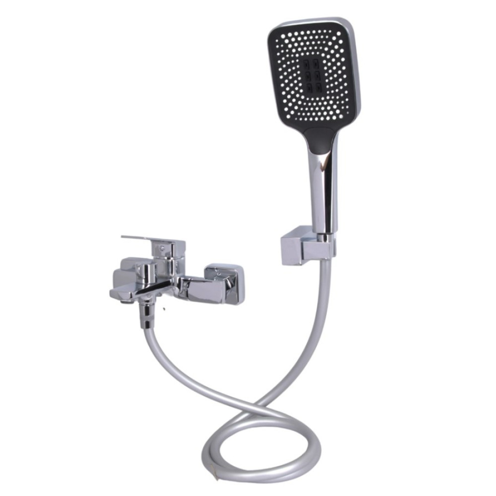 Змішувач для ванни Qtap Capricorn, Chrome (k35) з душовим гарнітуром QTCAP3060102C48222