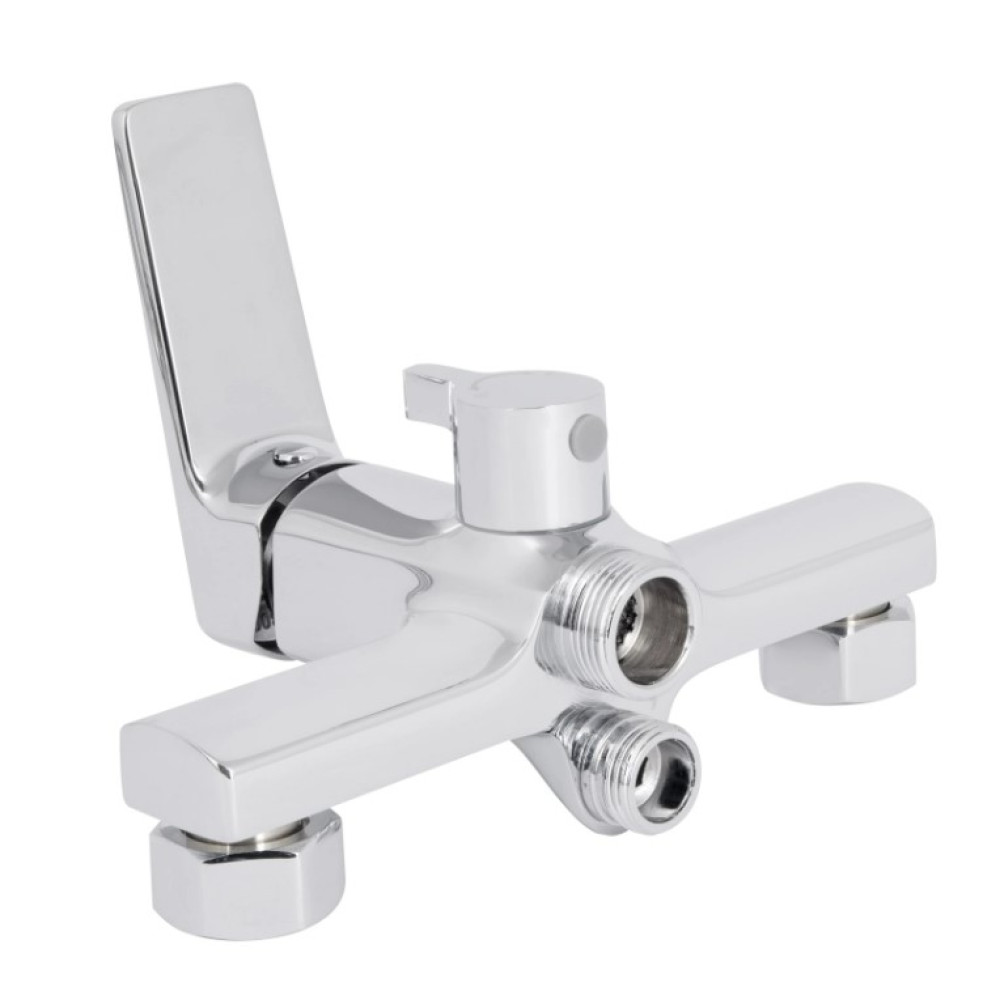 Смеситель для ванной Qtap Crow Chrome (k30) с душевым гарнитуром QTCRO260CRM48647