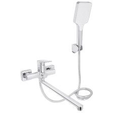 Смеситель для ванной Qtap Crow Chrome (k30) с душевым гарнитуром QTCRO260CRM48647