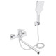 Смеситель для ванной Qtap Crow Chrome (k30) с душевым гарнитуром QTCRO260CRM48647