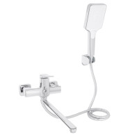 Смеситель для ванной Qtap Nando Chrome (k35) с душевым гарнитуром QTNAN260CRM48652