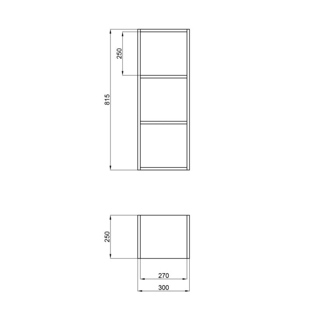 Стелаж підвісний Qtap Taurus 250х815х300 Whitish oak QT24762SP814WO