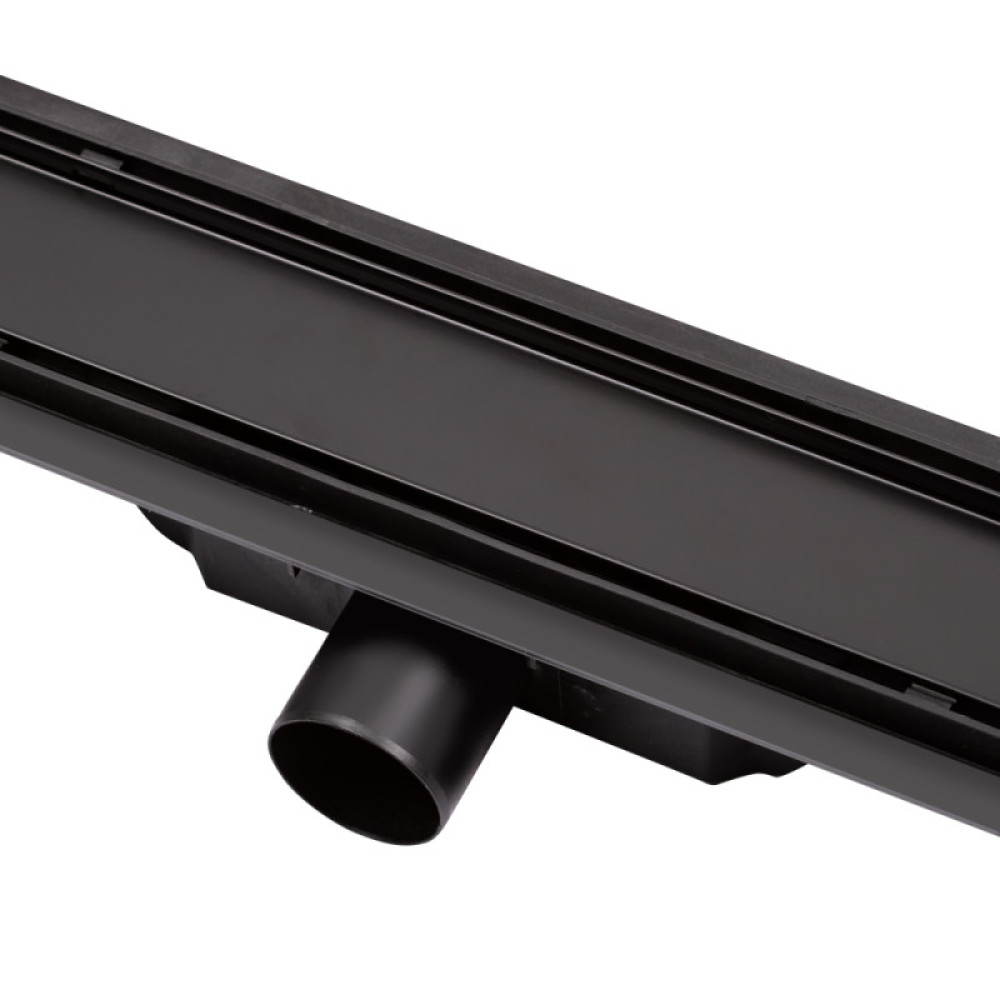 Трап лінійний Qtap Dry Tile304-800MBLA з нержавіючою решіткою 800х70