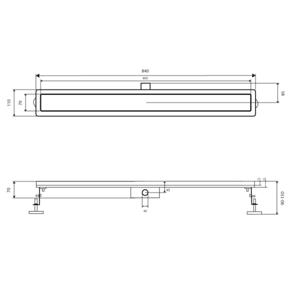 Трап Qtap Taurus Tile800 з сухим затвором під плитку QTTAUTILE800