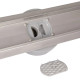 Линейный трап Qtap Scorpio Tile800 из нержавеющей стали, под плитку (поворотный сифон/сухой затвор) QTSCOTILE800