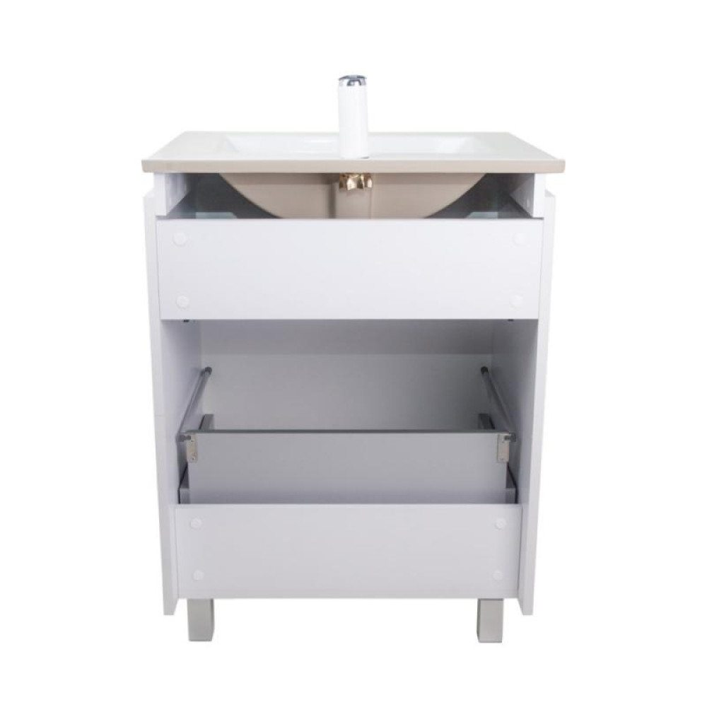 Комплект Qtap Albatross 605х825х460 White тумба підлогова + раковина врізна QT0171TN600D3060CW